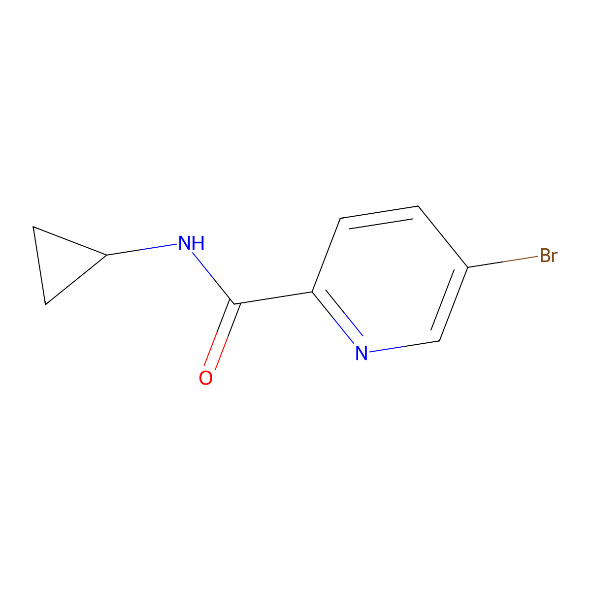 5-Bromo-N-cyclopropylpyridine-2-carboxamide molecular structure, CAS 638219-77-9