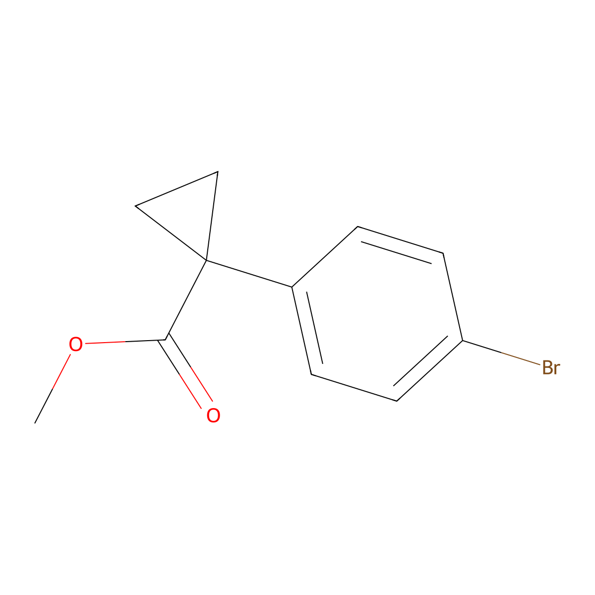 Methyl 1-(4-bromophenyl)cyclopropanecarboxylate molecular structure, CAS 638220-35-6