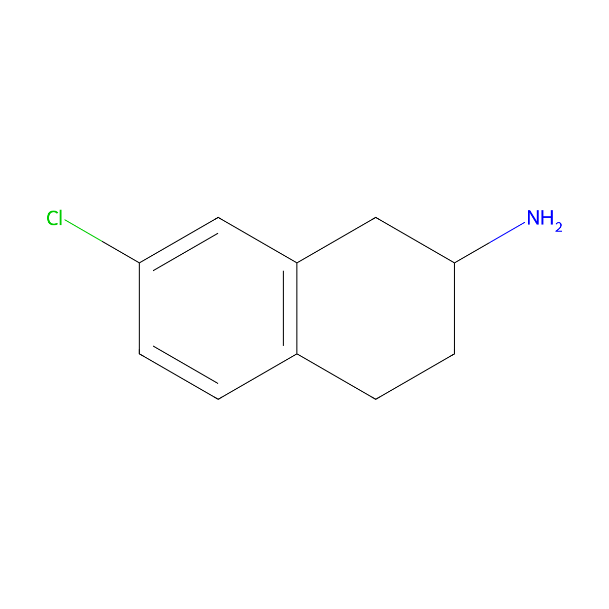 7-Chloro-1,2,3,4-tetrahydronaphthalen-2-amine molecular structure, CAS 63823-26-7
