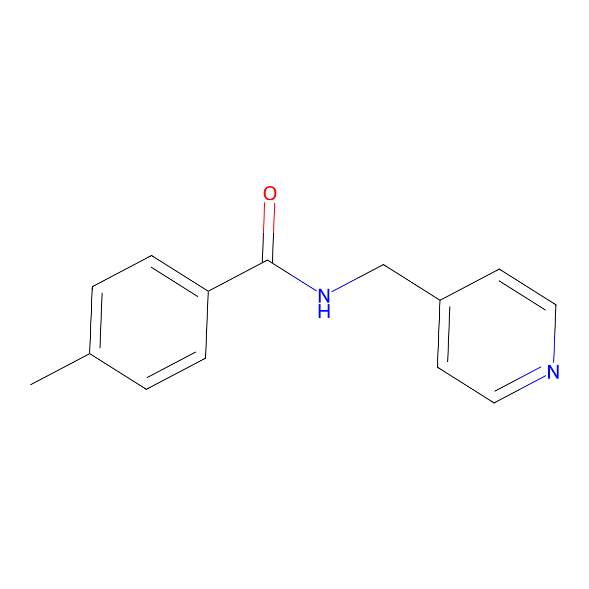 4-methyl-N-(pyridin-4-ylmethyl)benzamide molecular structure, CAS 63824-98-6