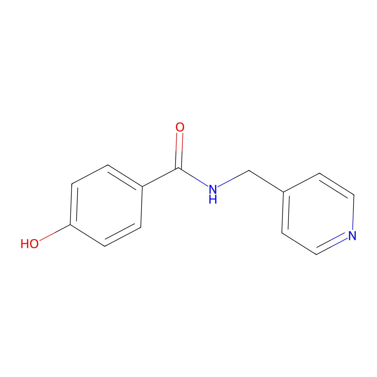4-hydroxy-N-(pyridin-4-ylmethyl)benzamide molecular structure, CAS 63825-02-5