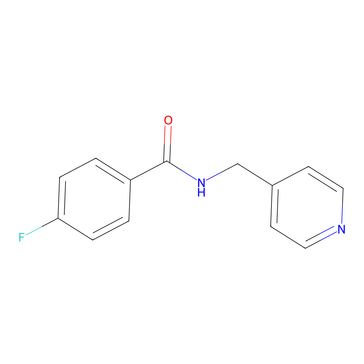 4-fluoro-N-(pyridin-4-ylmethyl)benzamide molecular structure, CAS 63825-03-6