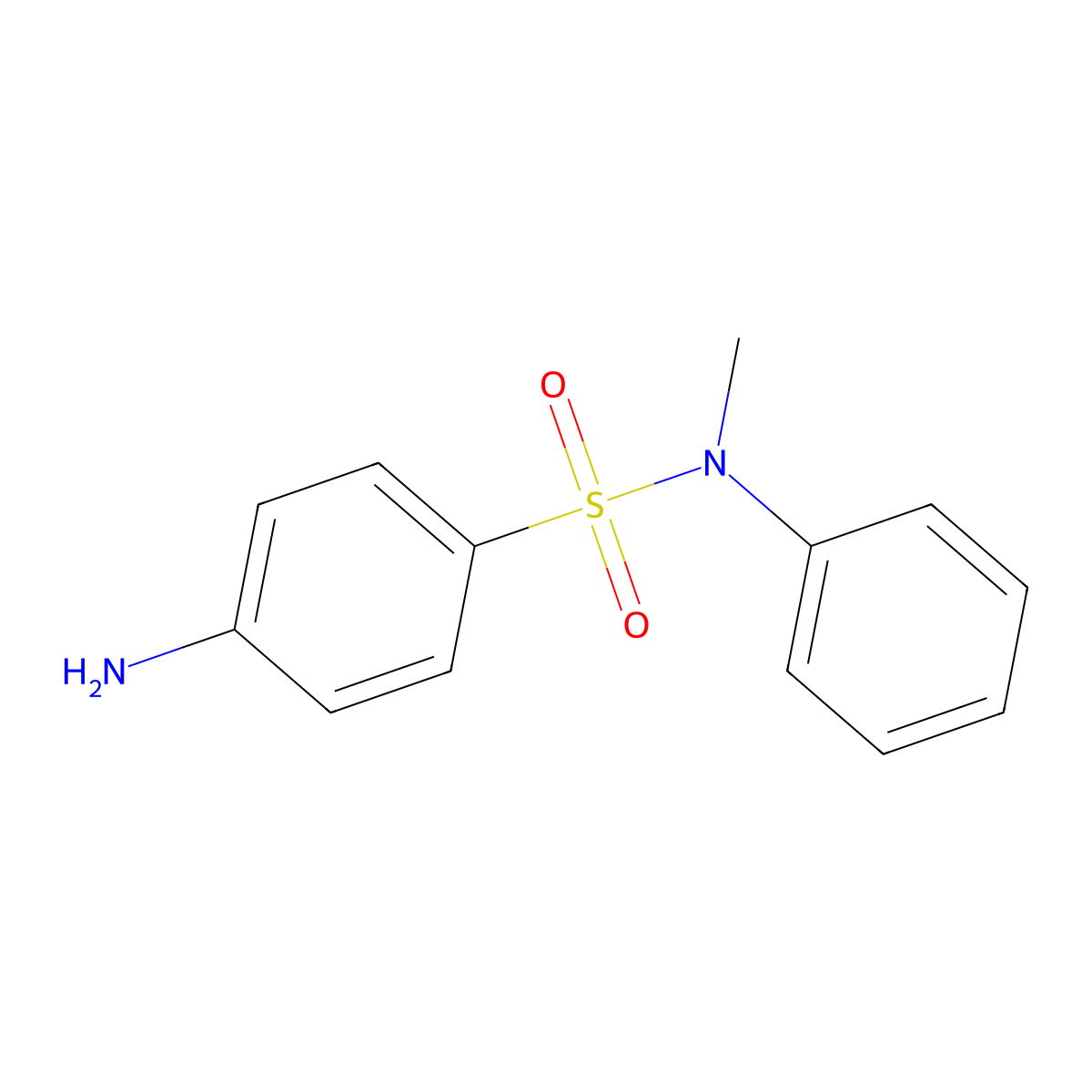 4-amino-N-methyl-N-phenylbenzenesulfonamide molecular structure, CAS 63826-12-0
