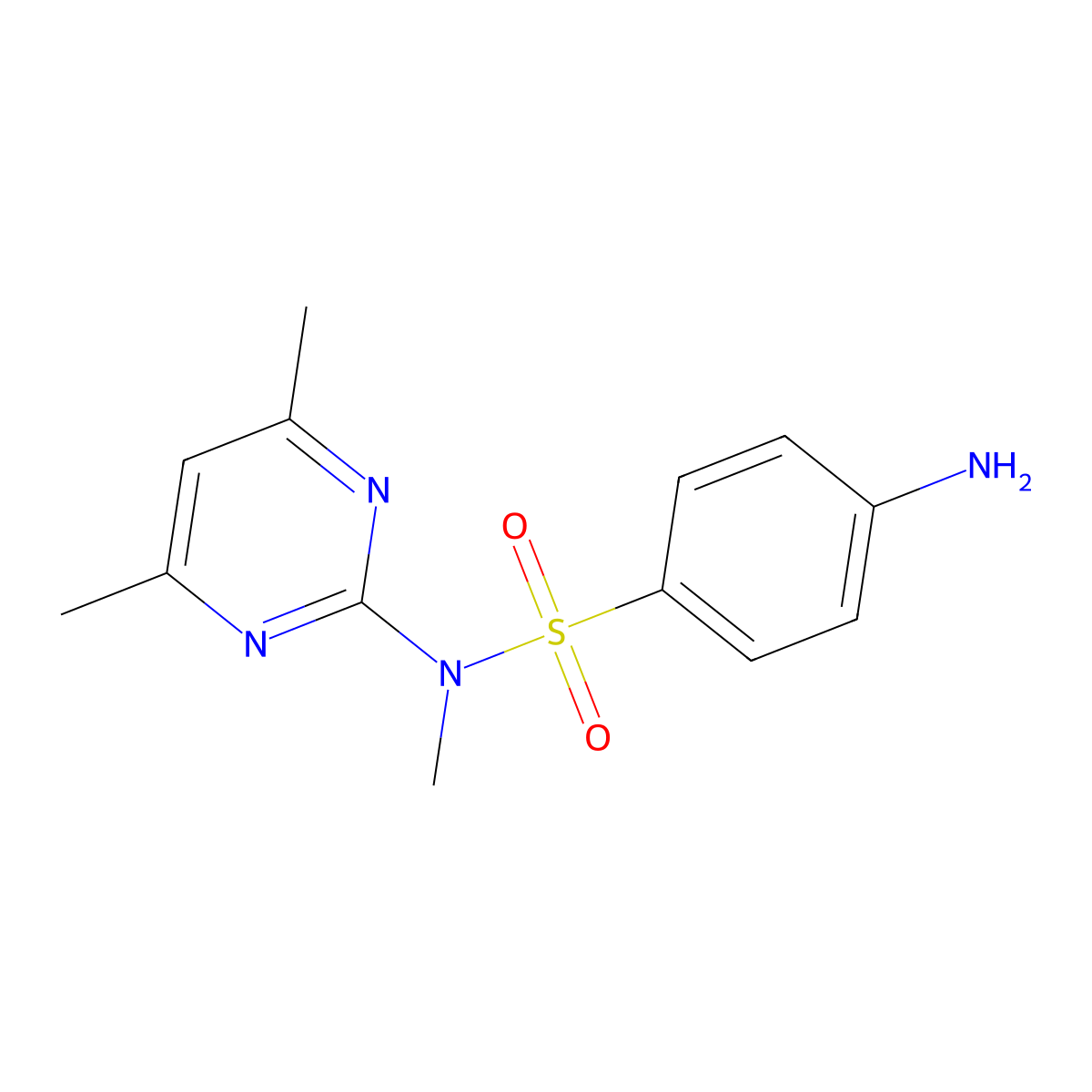 4-amino-N-(4,6-dimethylpyrimidin-2-yl)-N-methylbenzenesulfonamide molecular structure, CAS 63826-13-1
