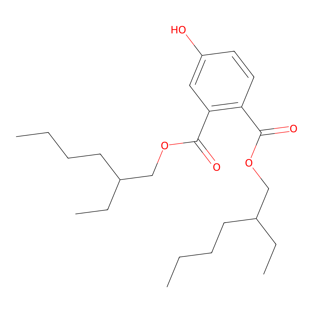 Bis(2-ethylhexyl) 4-hydroxyphthalate molecular structure, CAS 63828-63-7