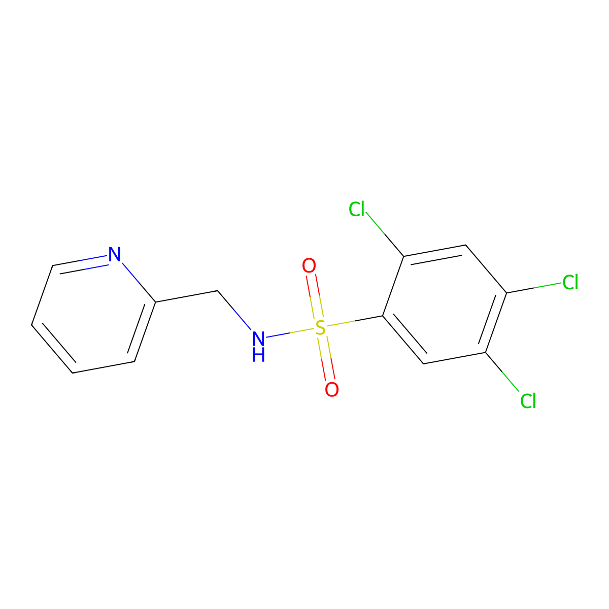 2,4,5-trichloro-N-(pyridin-2-ylmethyl)benzenesulfonamide molecular structure, CAS 6383-51-3