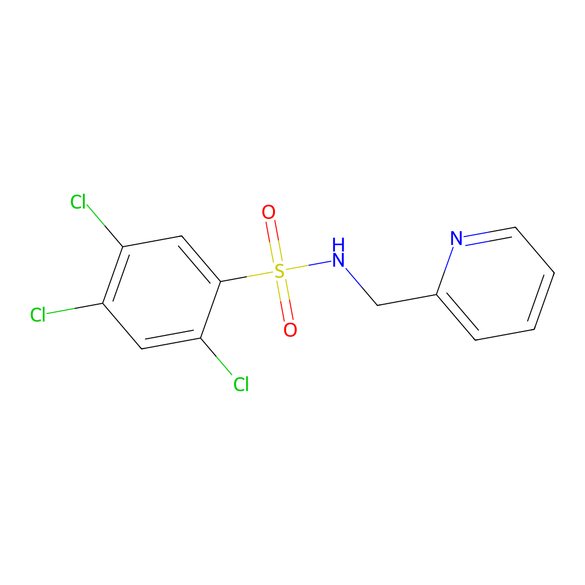 2,4,5-trichloro-N-(pyridin-2-ylmethyl)benzenesulfonamide molecular structure, CAS 6383-51-3