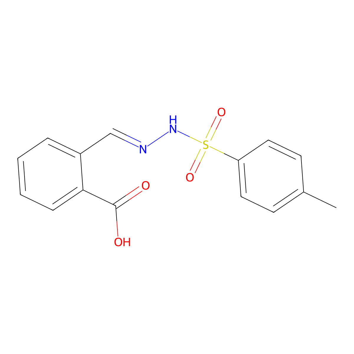 2-[[2-[(4-Methylphenyl)sulfonyl]hydrazinylidene]methyl]benzoic acid molecular structure, CAS 6383-60-4