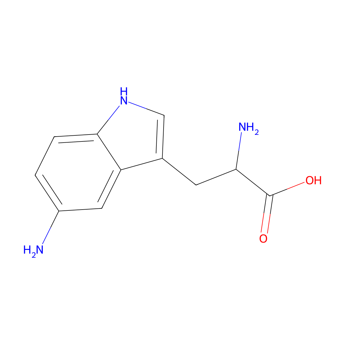 5-Amino-DL-tryptophan molecular structure, CAS 6383-69-3