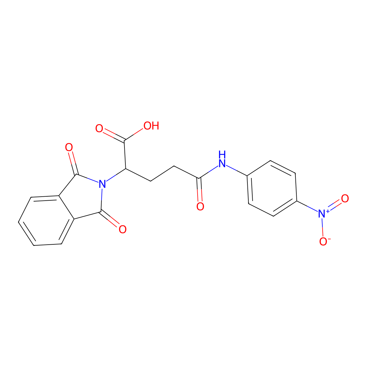 2H-Isoindole-2-acetic acid, 1,3-dihydro-alpha-(3-((4-nitrophenyl)amino)-3-oxopropyl)-1,3-dioxo- molecular structure, CAS 6383-73-9
