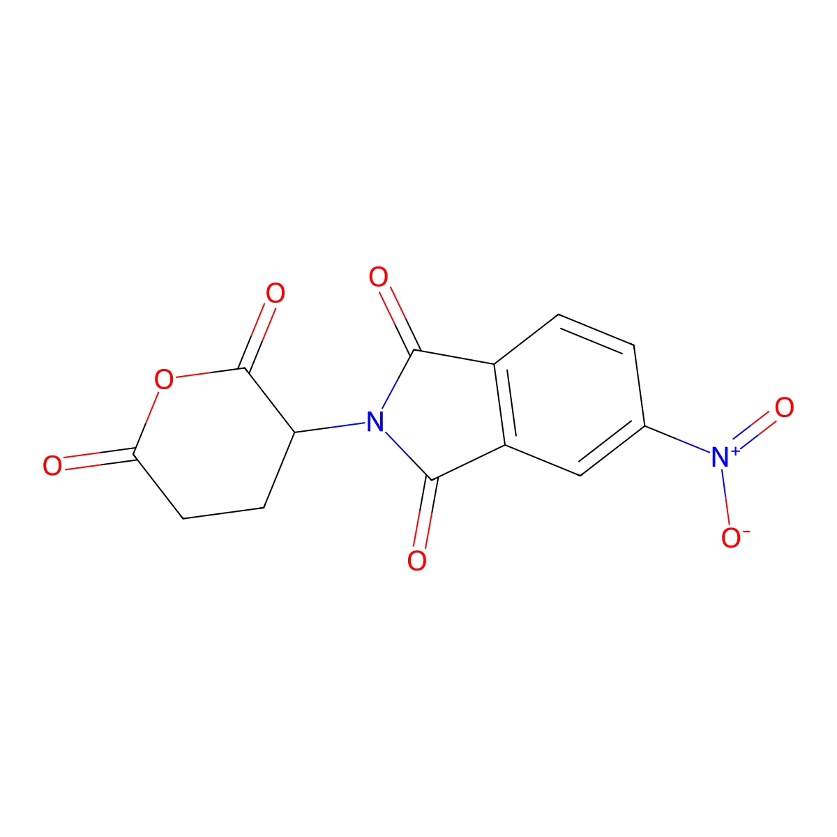 2-(2,6-Dioxooxan-3-yl)-5-nitro-1H-isoindole-1,3(2H)-dione molecular structure, CAS 6383-81-9