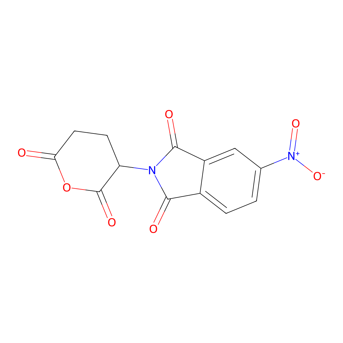 2-(2,6-Dioxooxan-3-yl)-5-nitro-1H-isoindole-1,3(2H)-dione molecular structure, CAS 6383-81-9