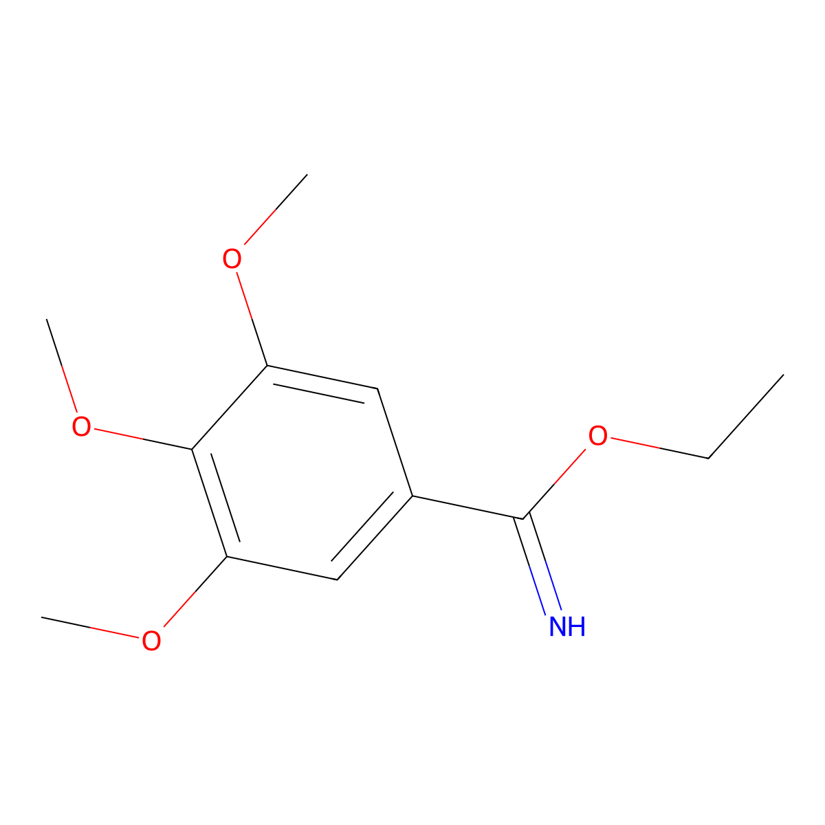 Ethyl 3,4,5-trimethoxybenzene-1-carboximidate molecular structure, CAS 6383-98-8