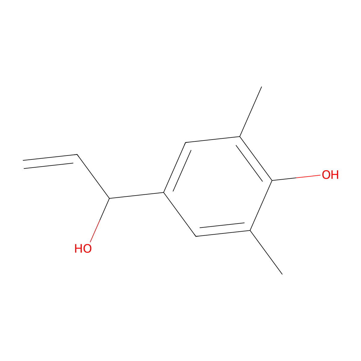 4-(1-Hydroxyprop-2-EN-1-YL)-2,6-dimethylphenol molecular structure, CAS 63830-76-2