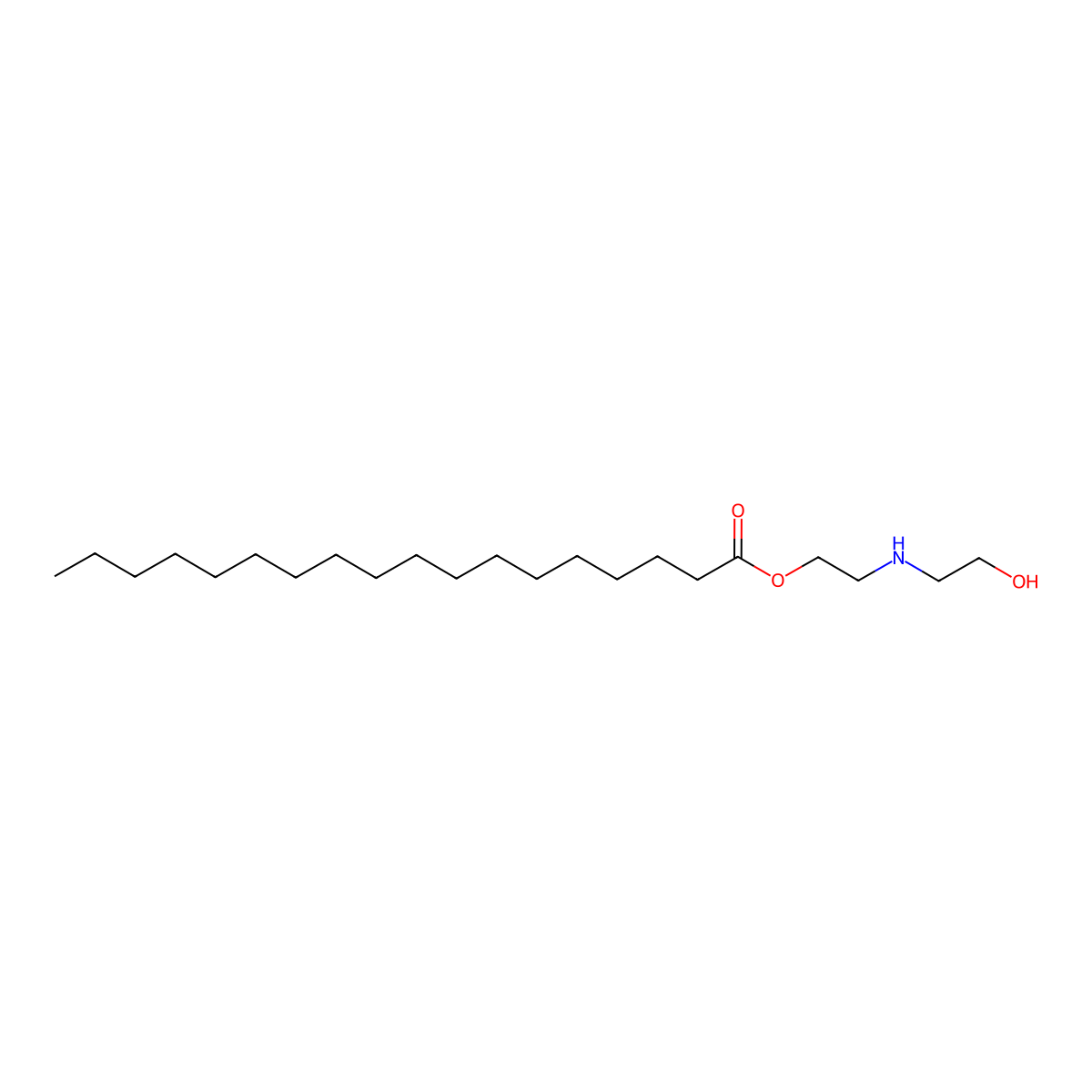 Octadecanoic acid, 2-[(2-hydroxyethyl)amino]ethyl ester molecular structure, CAS 63833-80-7
