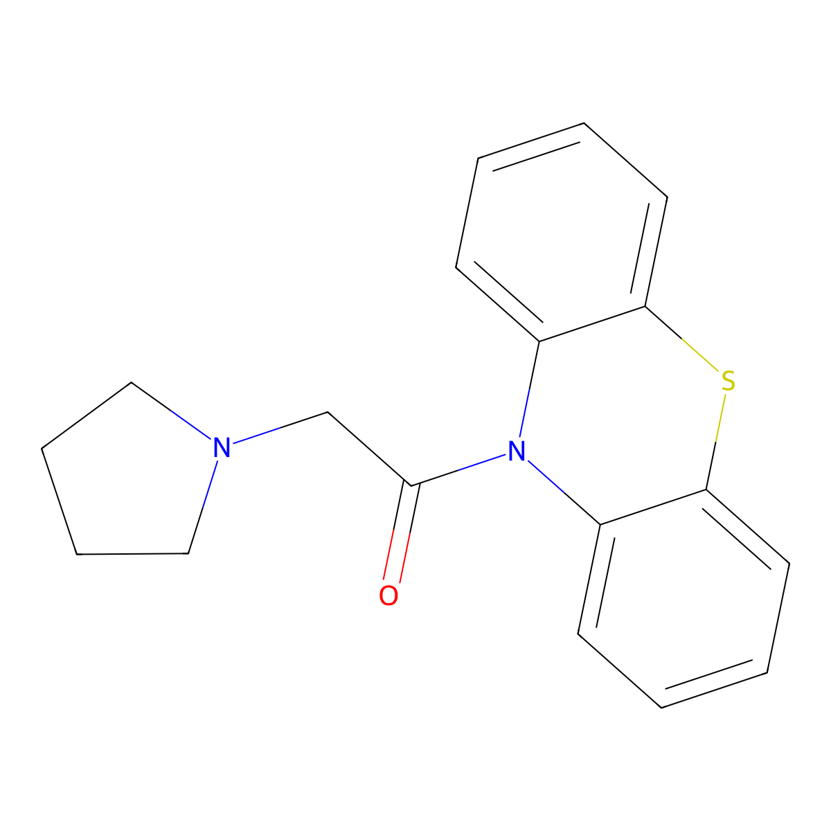 1-(10H-Phenothiazin-10-yl)-2-(pyrrolidin-1-yl)ethan-1-one molecular structure, CAS 63834-19-5
