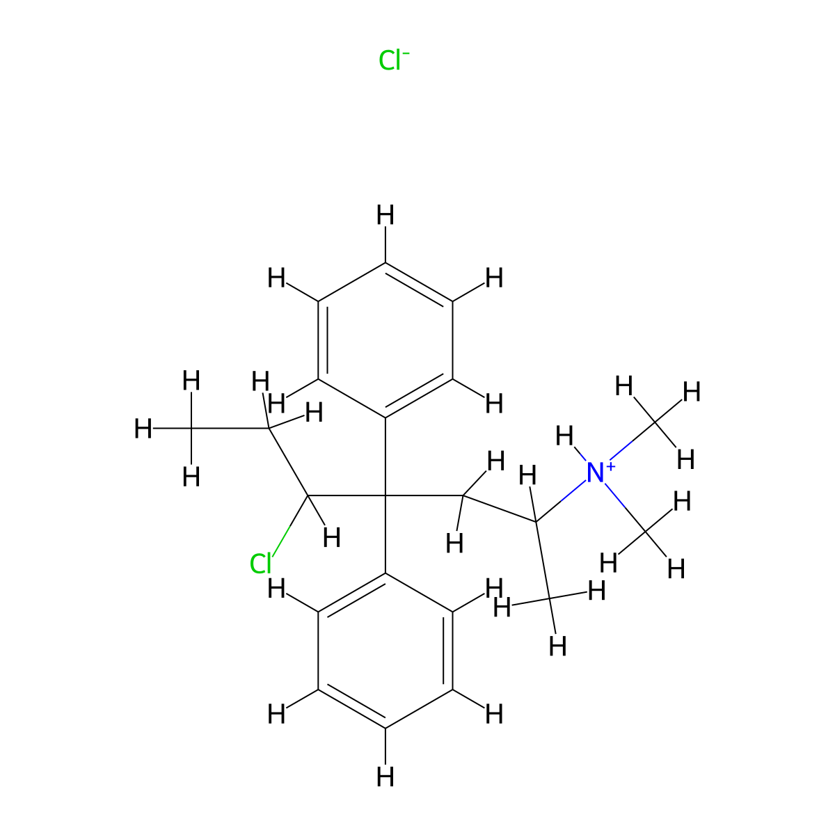5-Chloro-N,N-dimethyl-4,4-diphenylheptan-2-amine--hydrogen chloride (1/1) molecular structure, CAS 63834-24-2