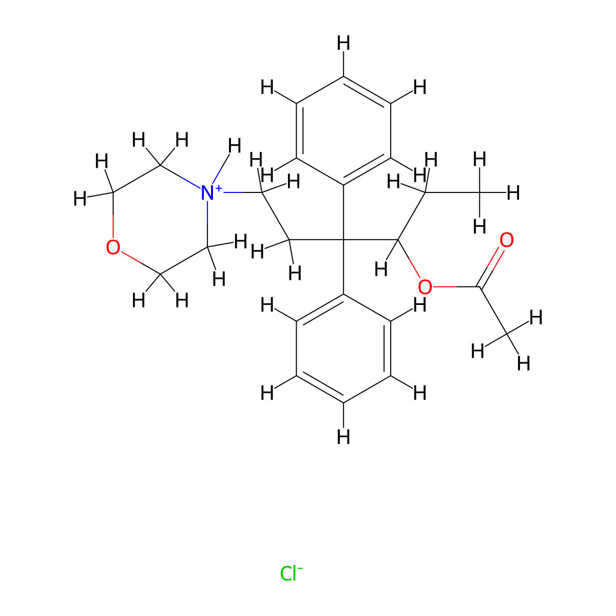 Hexane, 3-acetoxy-4,4-diphenyl-6-morpholino-, hydrochloride molecular structure, CAS 63834-47-9