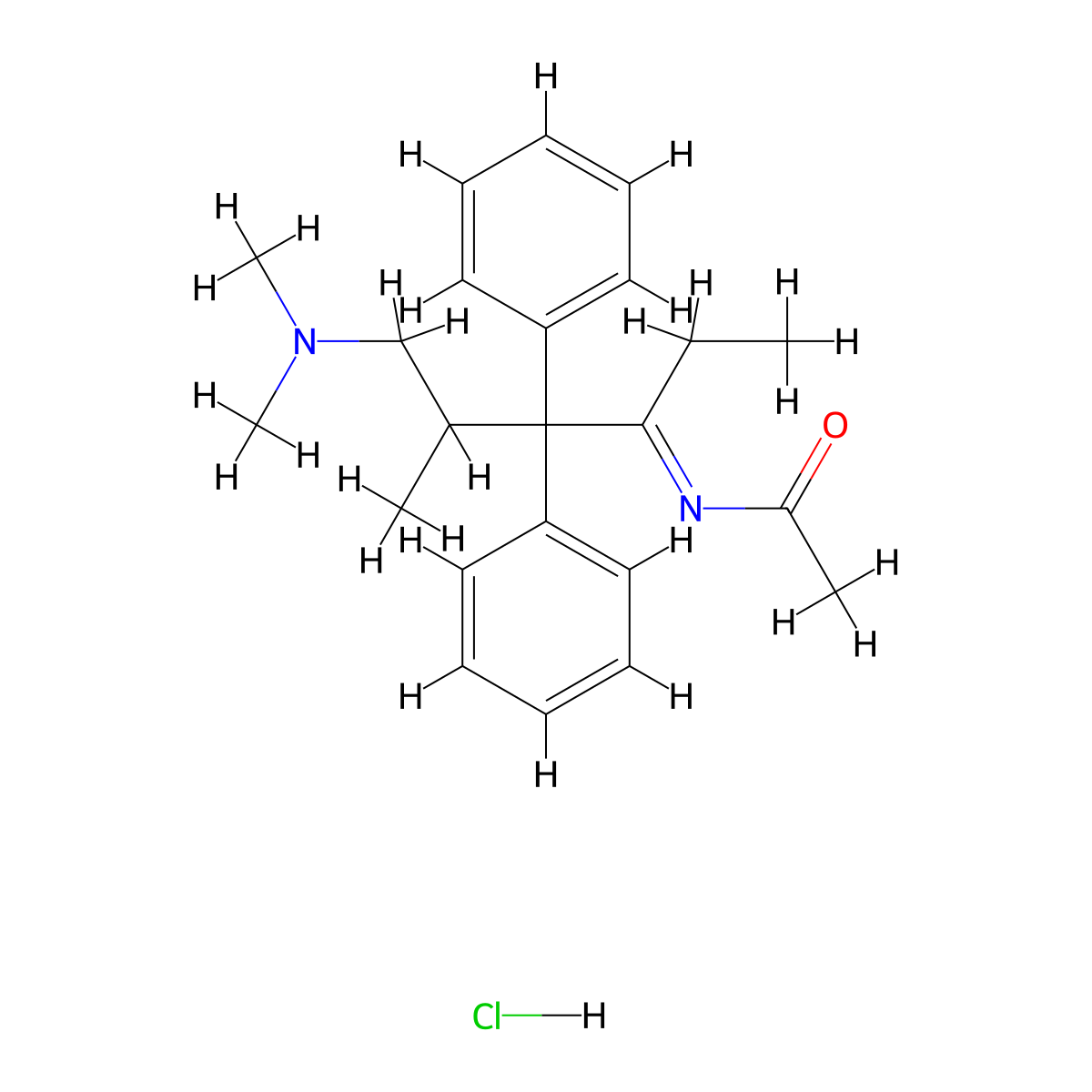 Acetamide, N-(6-(dimethylamino)-4,4-diphenyl-5-methyl-3-hexylidene)-, hydrochloride molecular structure, CAS 63834-48-0