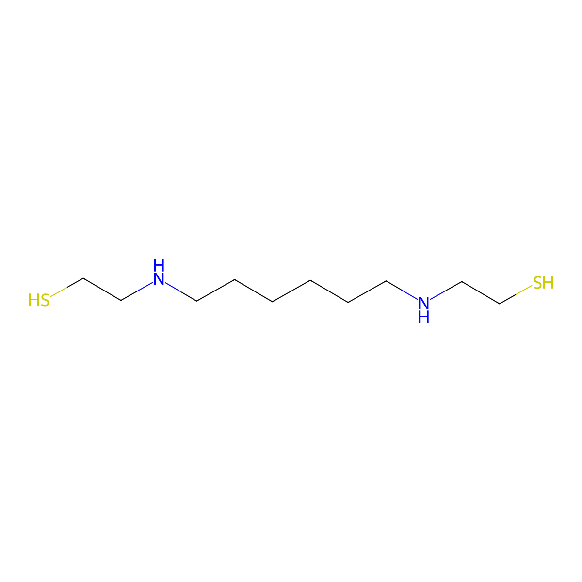 1,6-Hexanediamine, N,N'-bis(beta-mercaptoethyl)- molecular structure, CAS 63834-52-6