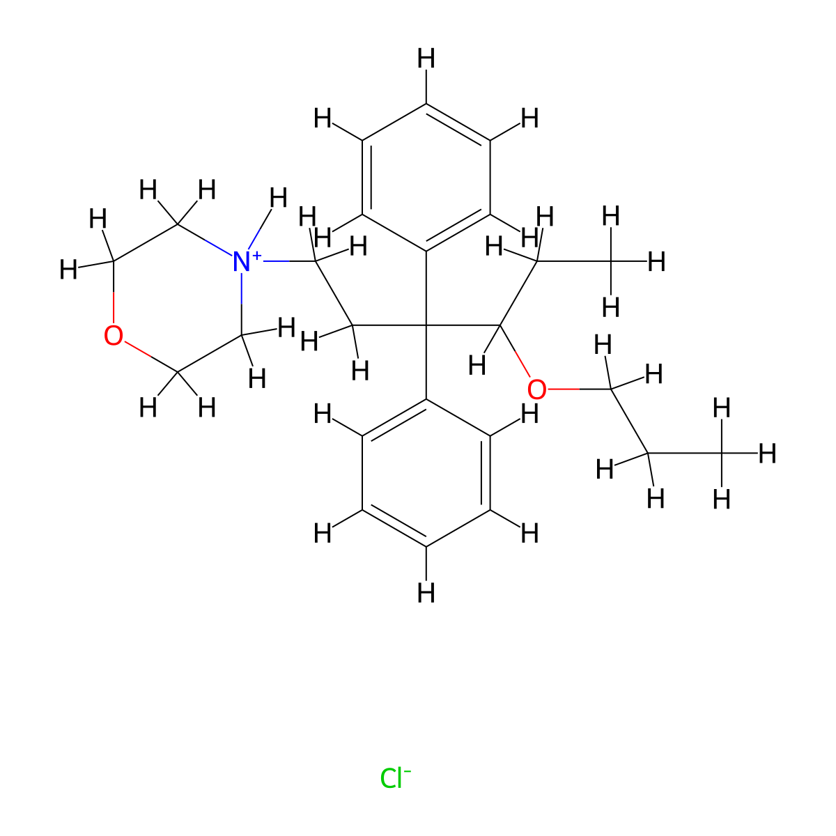 Hexane, 3-propionoxy-4,4-diphenyl-6-morpholino-, hydrochloride molecular structure, CAS 63834-55-9