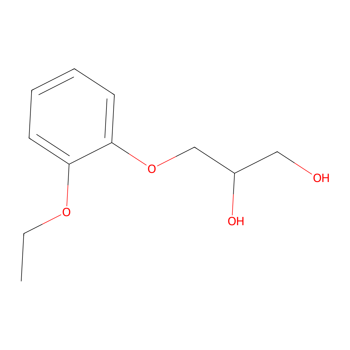 3-(2-Ethoxyphenoxy)-1,2-propanediol molecular structure, CAS 63834-83-3