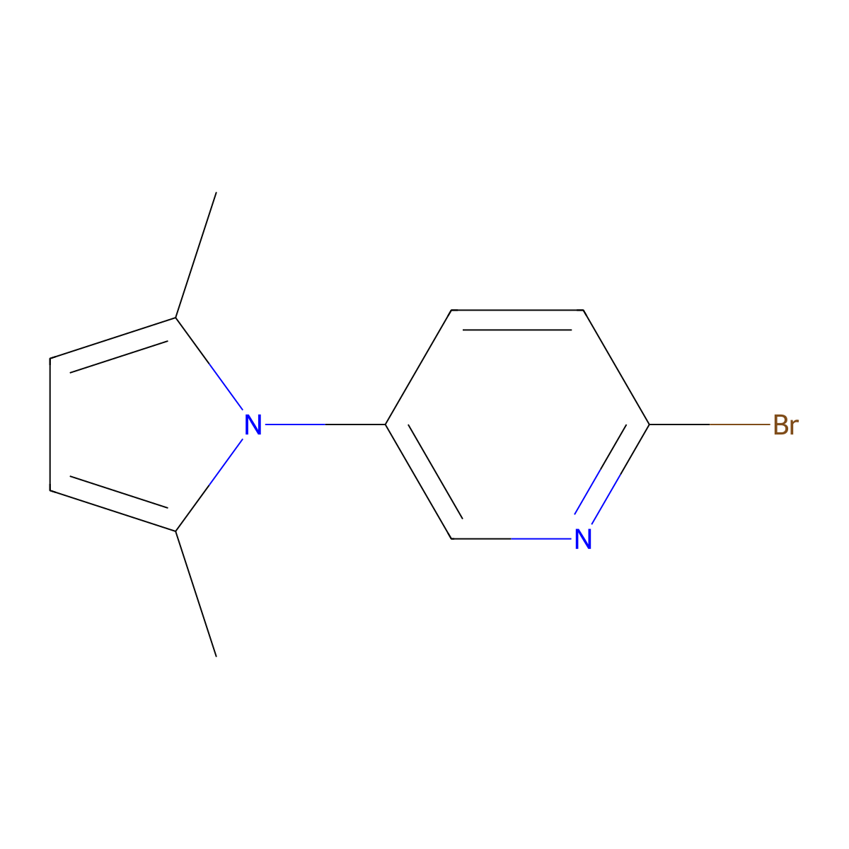 2-bromo-5-(2,5-dimethyl-1H-pyrrol-1-yl)pyridine molecular structure, CAS 638352-42-8