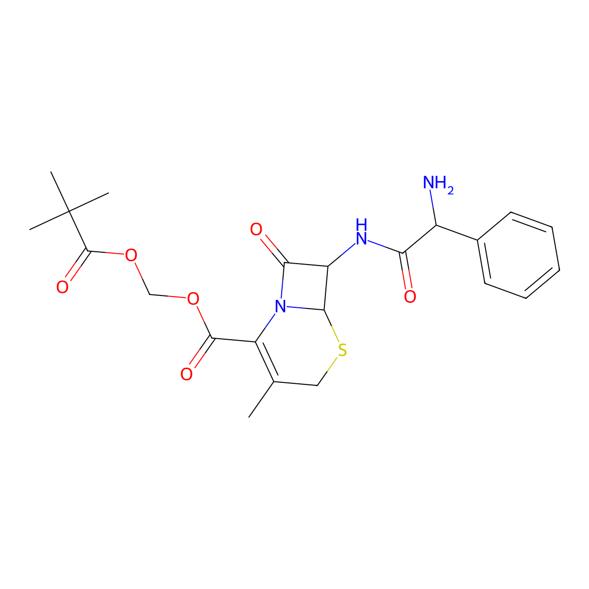 Pivcephalexin molecular structure, CAS 63836-75-9