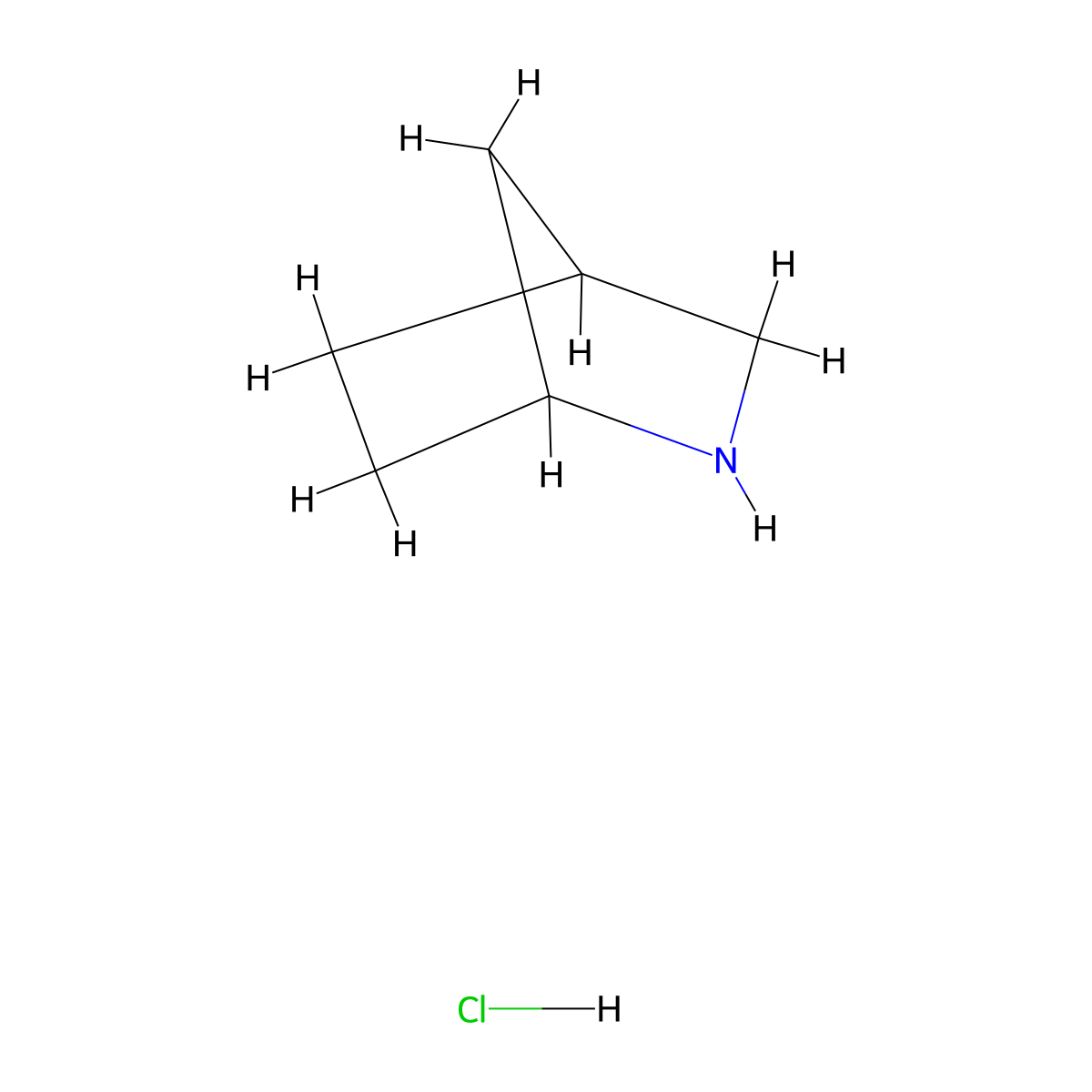 2-Azabicyclo[2.2.1]heptane hydrochloride molecular structure, CAS 63838-50-6