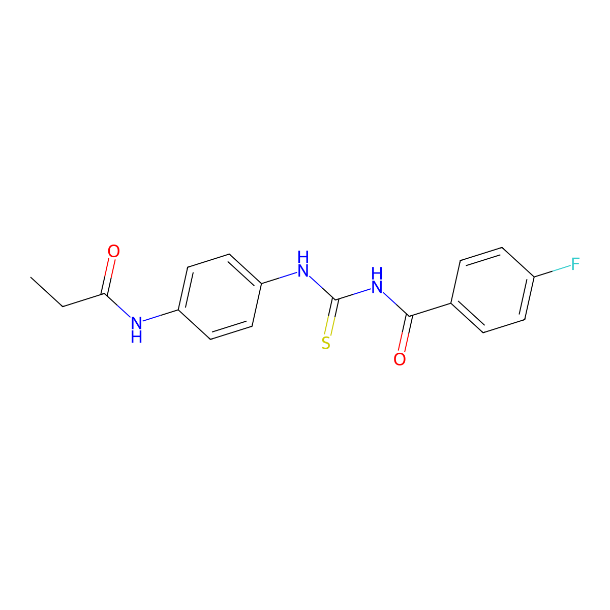 4-fluoro-N-[[4-(propanoylamino)phenyl]carbamothioyl]benzamide molecular structure, CAS 6384-68-5