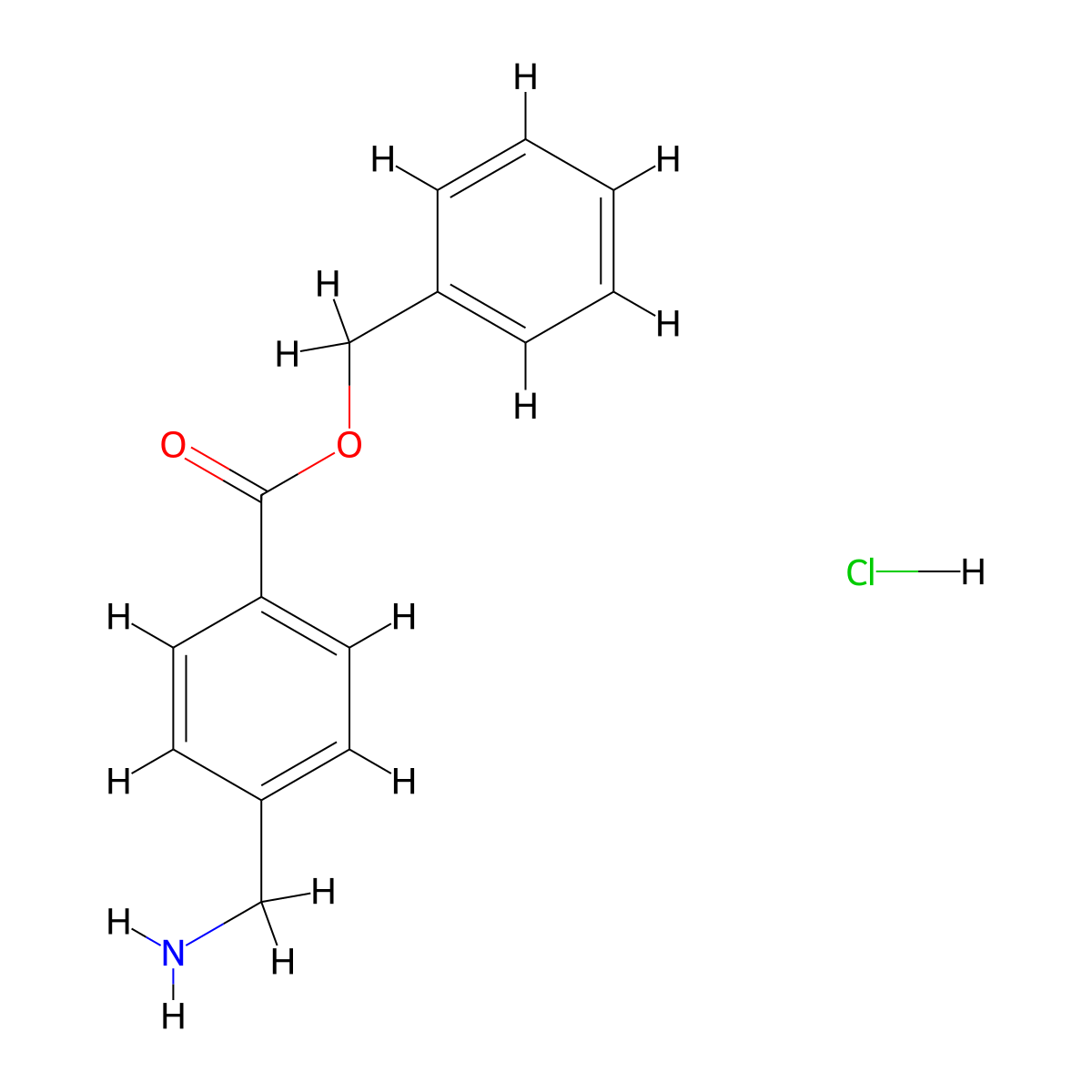 Benzyl 4-(aminomethyl)benzoate hydrochloride molecular structure, CAS 6384-86-7