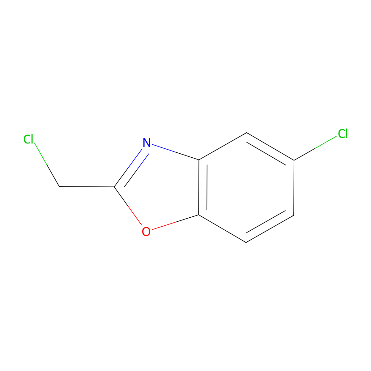 5-Chloro-2-(chloromethyl)-1,3-benzoxazole molecular structure, CAS 63842-22-8