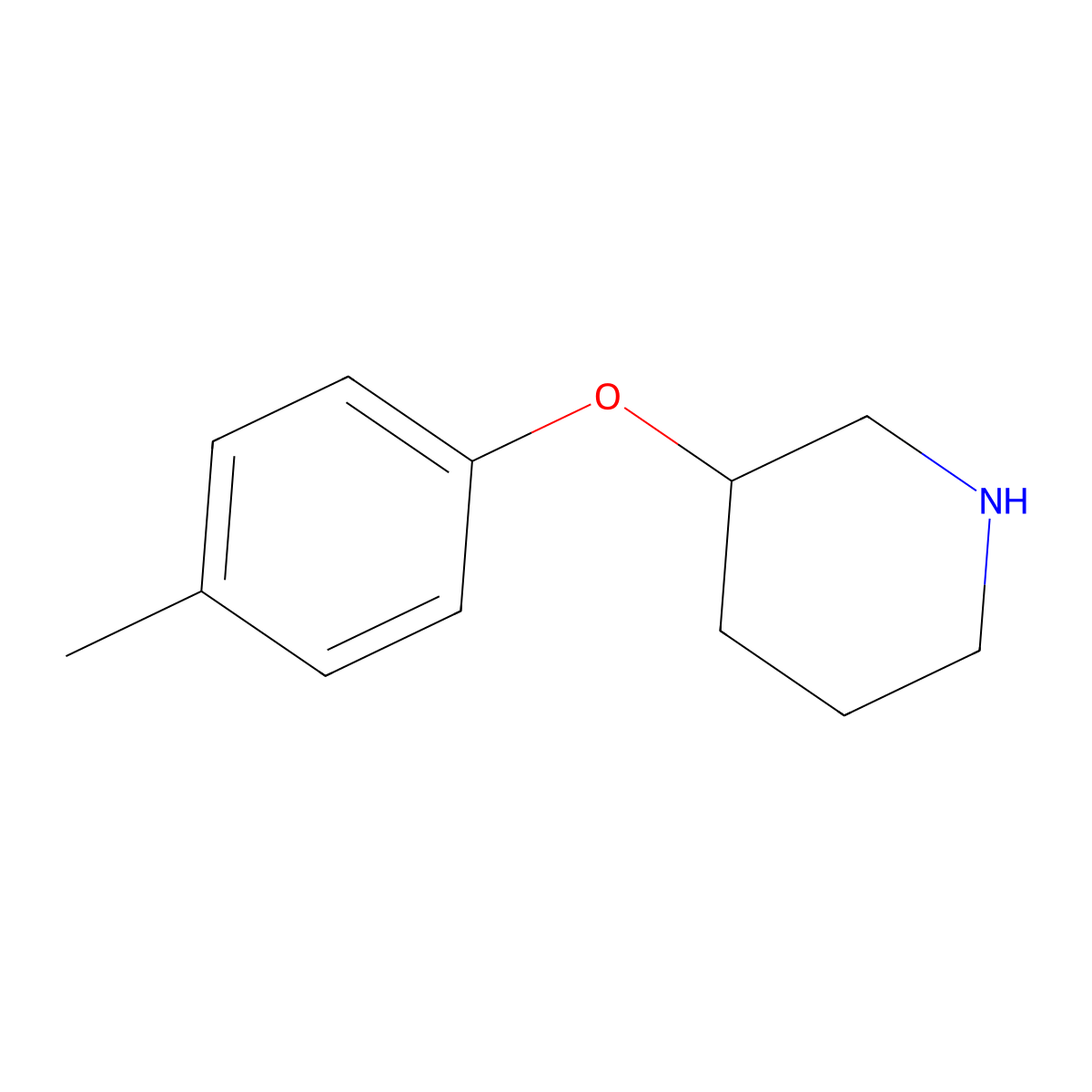 3-(4-Methylphenoxy)piperidine molecular structure, CAS 63843-39-0