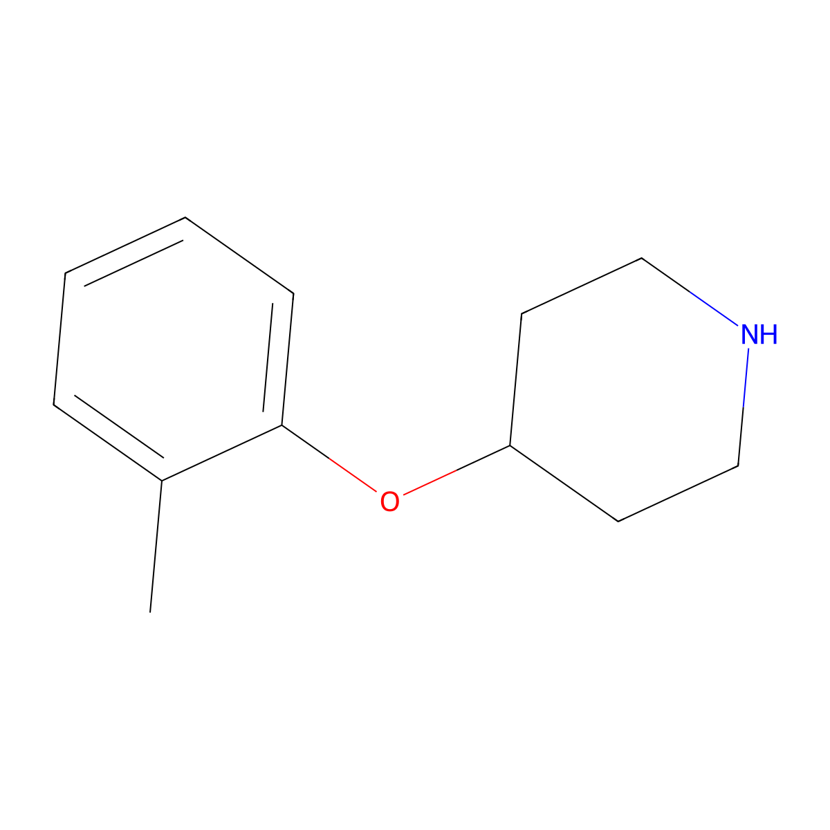 4-(2-Methylphenoxy)piperidine molecular structure, CAS 63843-42-5