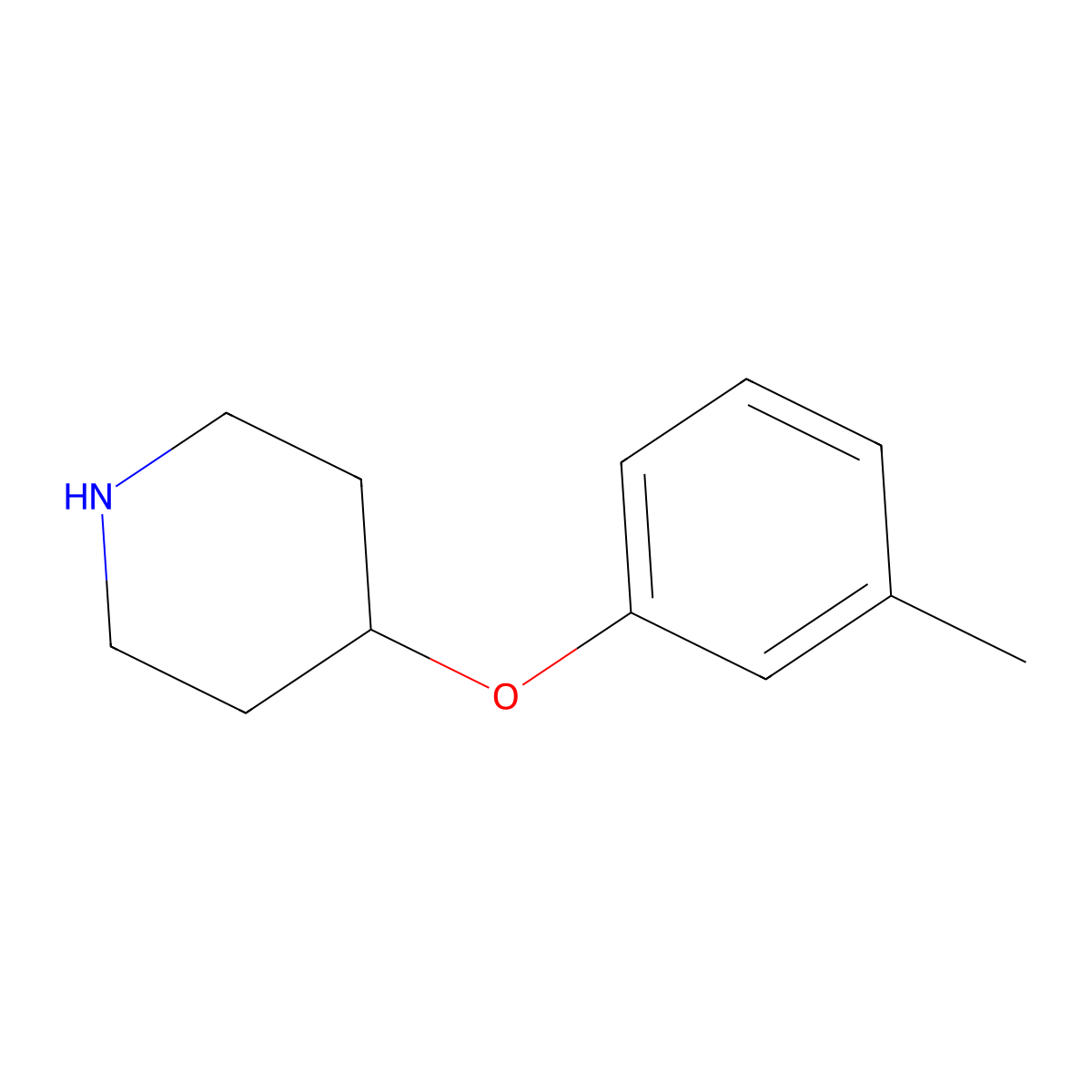 4-(3-Methylphenoxy)piperidine molecular structure, CAS 63843-46-9