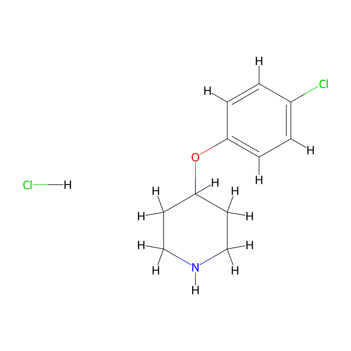 4-(4-Chlorophenoxy)piperidine hydrochloride molecular structure, CAS 63843-53-8