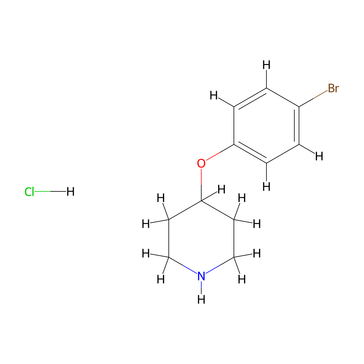 4-(4-Bromophenoxy)piperidine hydrochloride molecular structure, CAS 63843-58-3