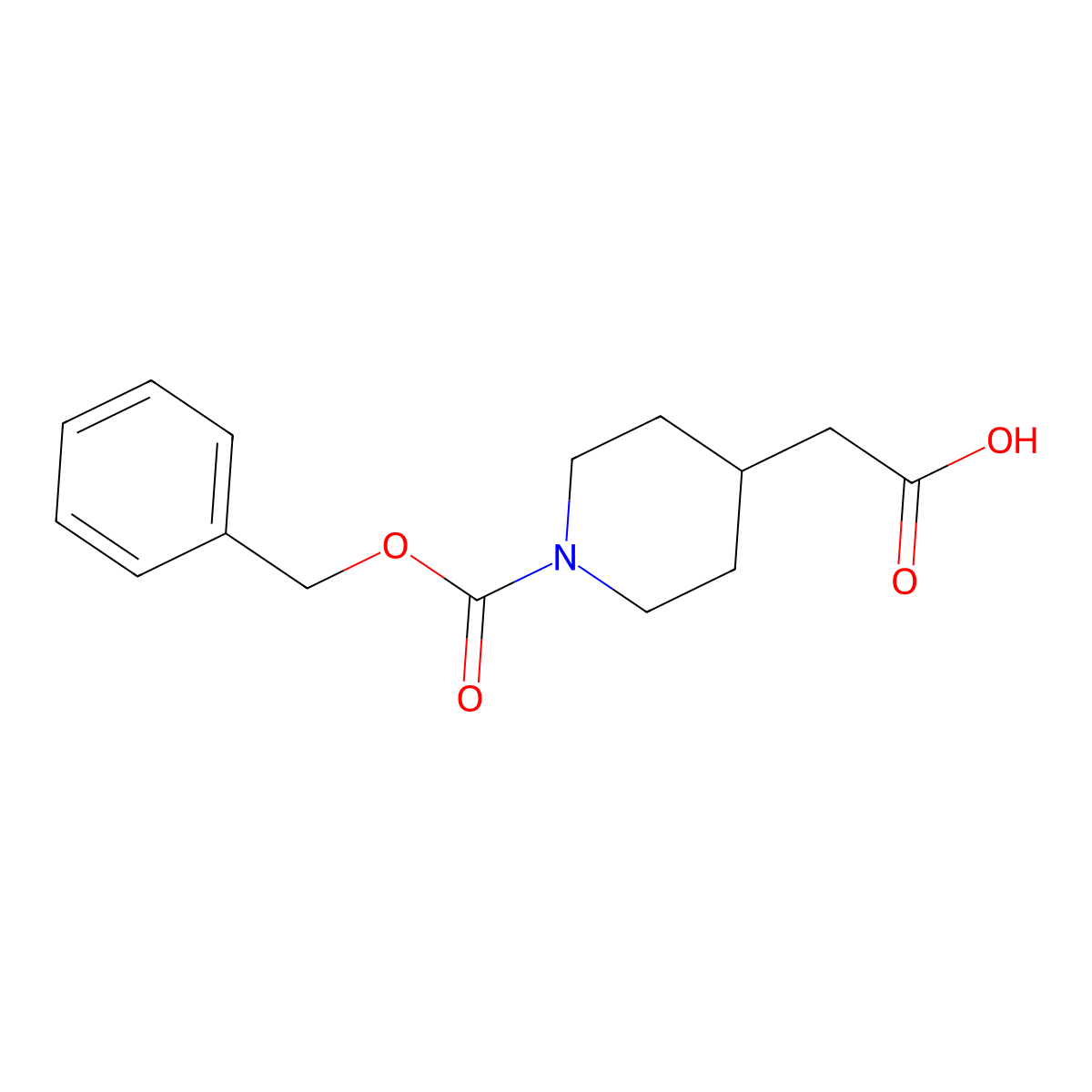 N-Cbz-4-piperidineacetic acid molecular structure, CAS 63845-28-3