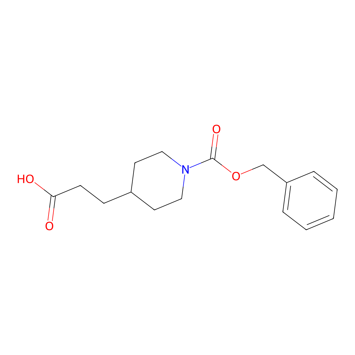 3-(1-((Benzyloxy)carbonyl)piperidin-4-yl)propanoic acid molecular structure, CAS 63845-33-0