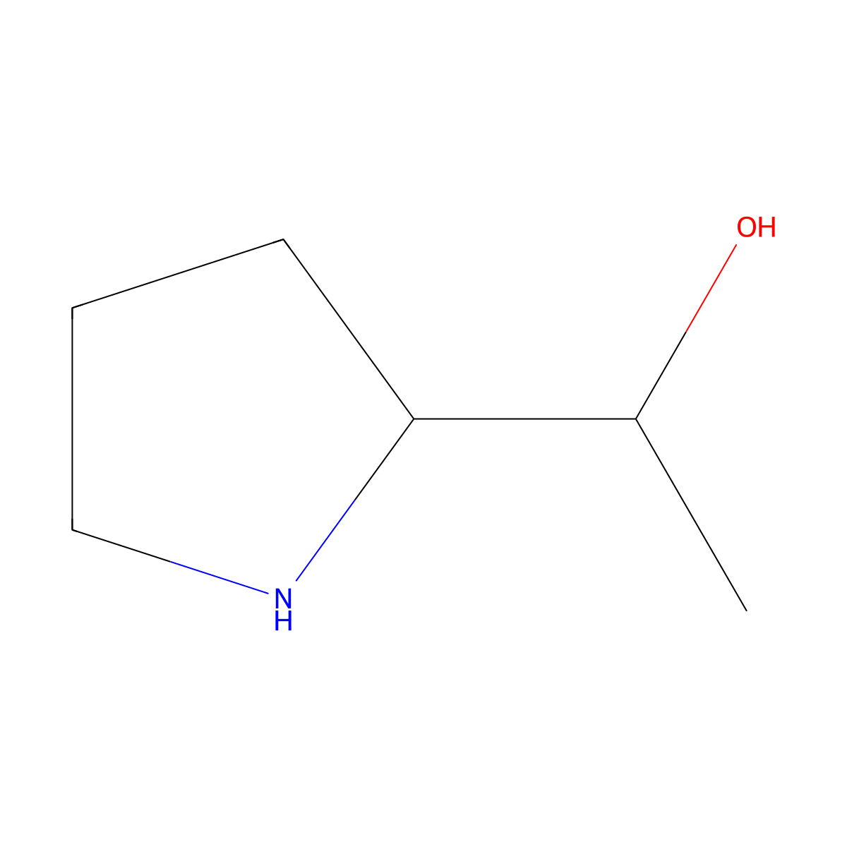1-(Pyrrolidin-2-yl)ethan-1-ol molecular structure, CAS 63848-93-1