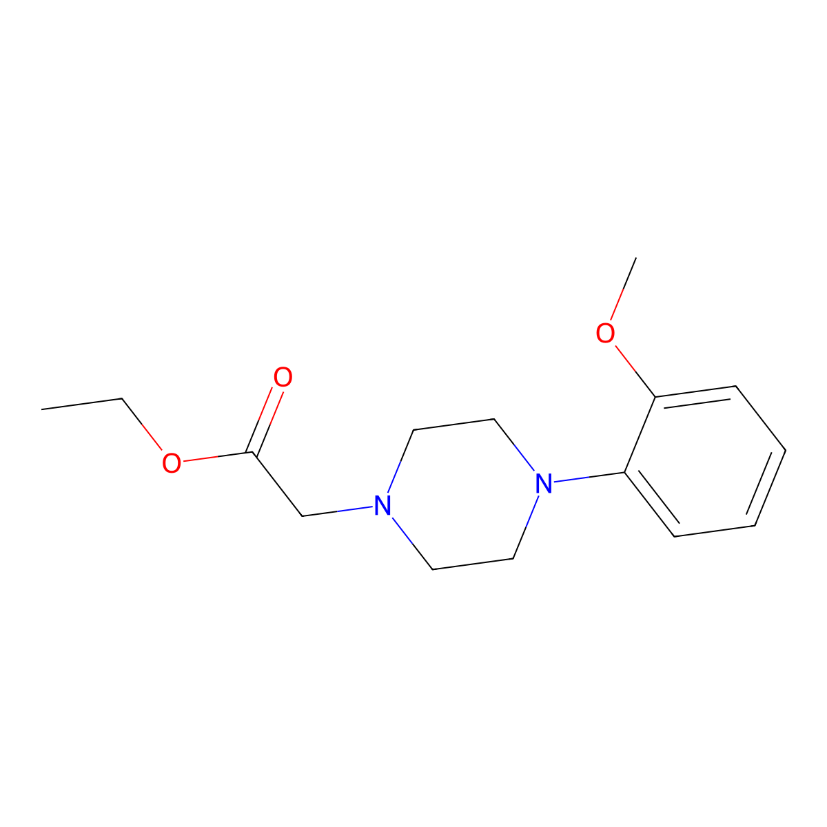 Ethyl 2-[4-(2-methoxyphenyl)piperazinyl]acetate molecular structure, CAS 63854-11-5
