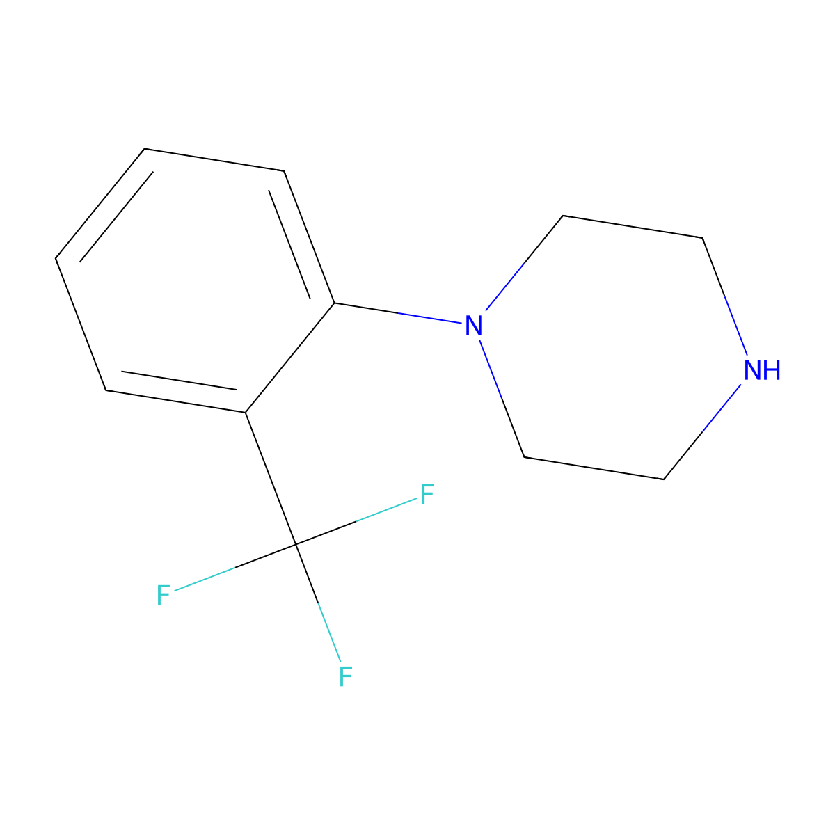 1-(2-(Trifluoromethyl)phenyl)piperazine molecular structure, CAS 63854-31-9