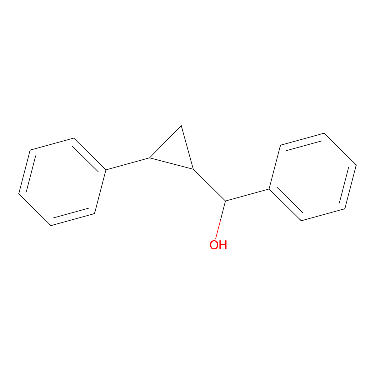 Phenyl(2-phenylcyclopropyl)methanol molecular structure, CAS 63855-88-9