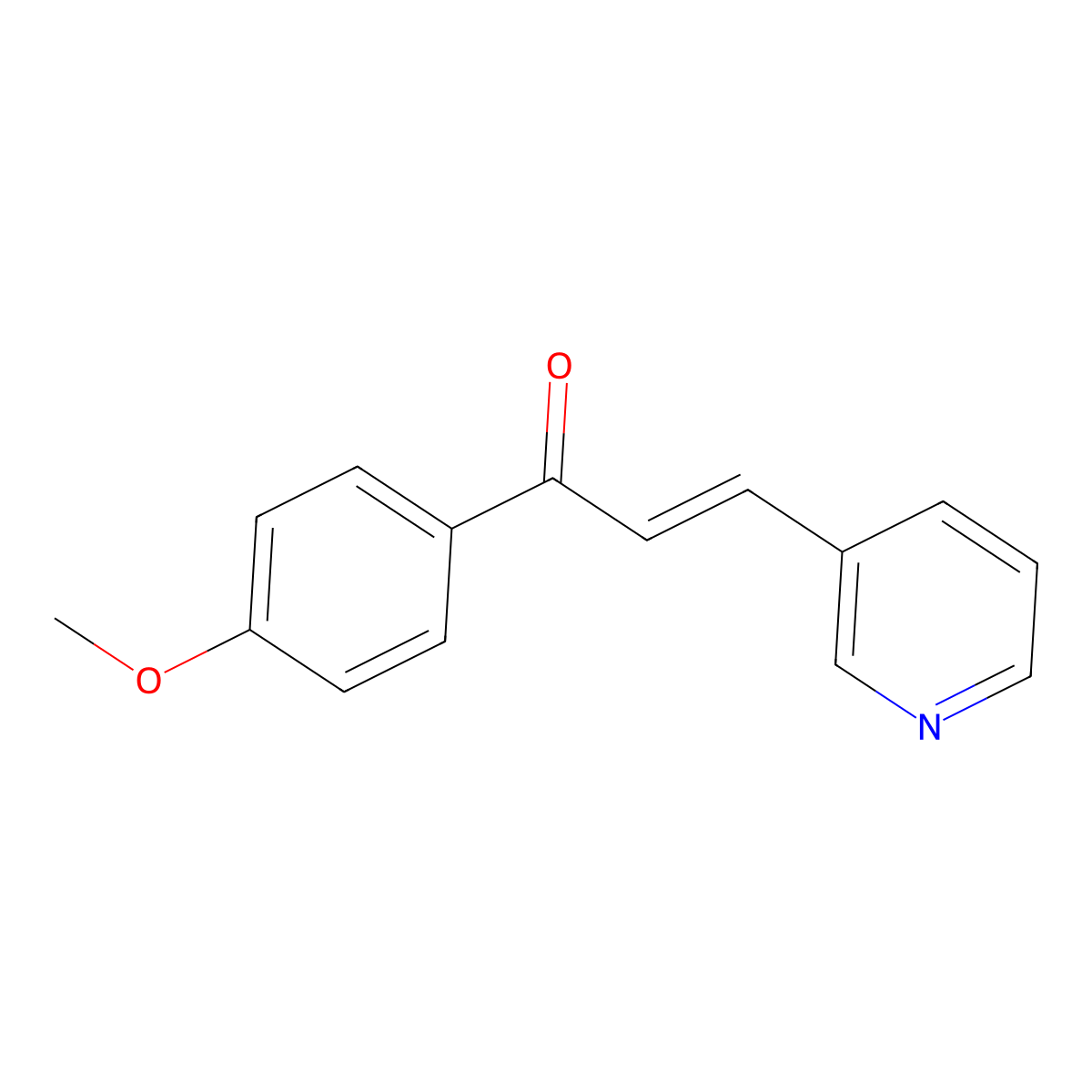 2-Propen-1-one, 1-(4-methoxyphenyl)-3-(3-pyridinyl)- molecular structure, CAS 63856-02-0