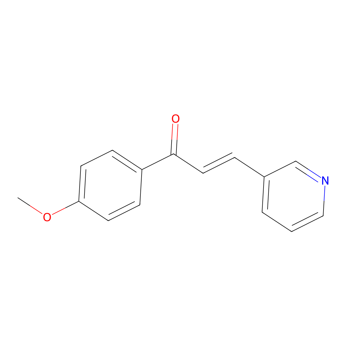 2-Propen-1-one, 1-(4-methoxyphenyl)-3-(3-pyridinyl)- molecular structure, CAS 63856-02-0