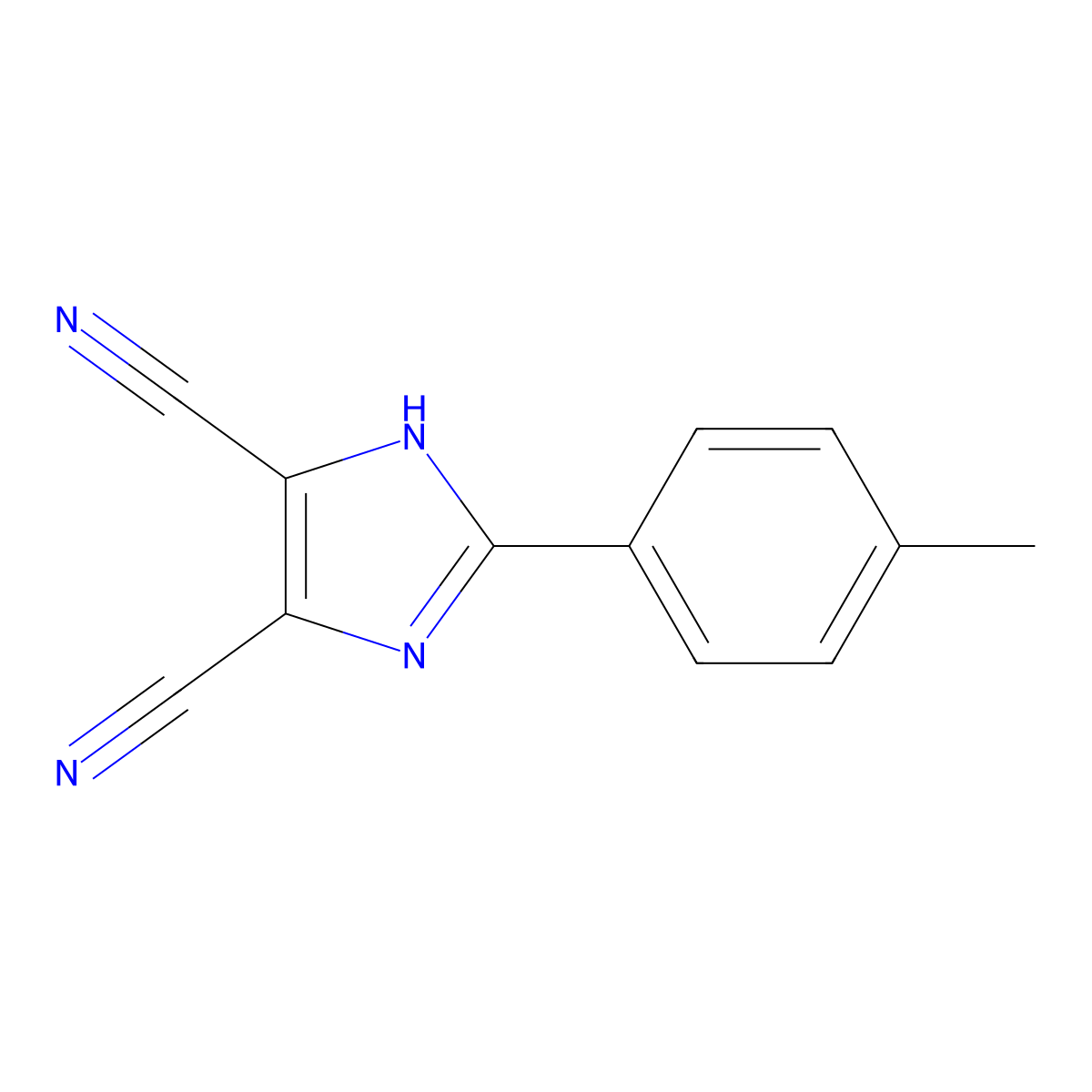 2-(p-Tolyl)-1H-imidazole-4,5-dicarbonitrile molecular structure, CAS 63857-91-0