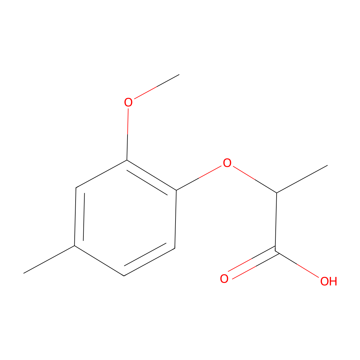 2-(2-Methoxy-4-methylphenoxy)propanoic acid molecular structure, CAS 63857-96-5