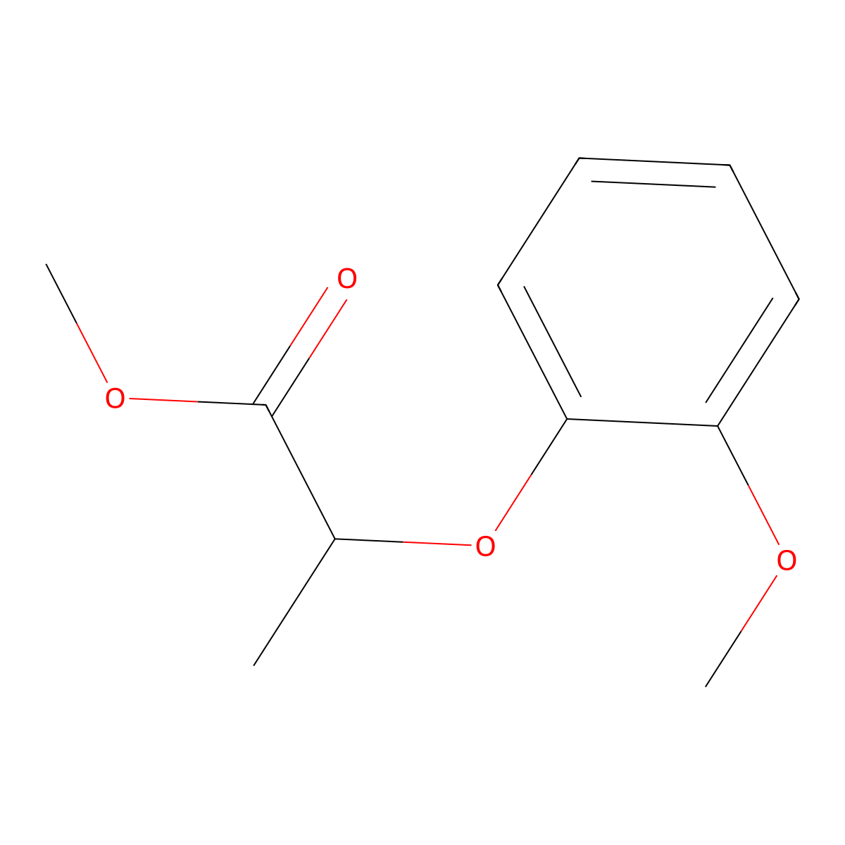 Methyl 2-(2-methoxyphenoxy)propanoate molecular structure, CAS 63857-99-8