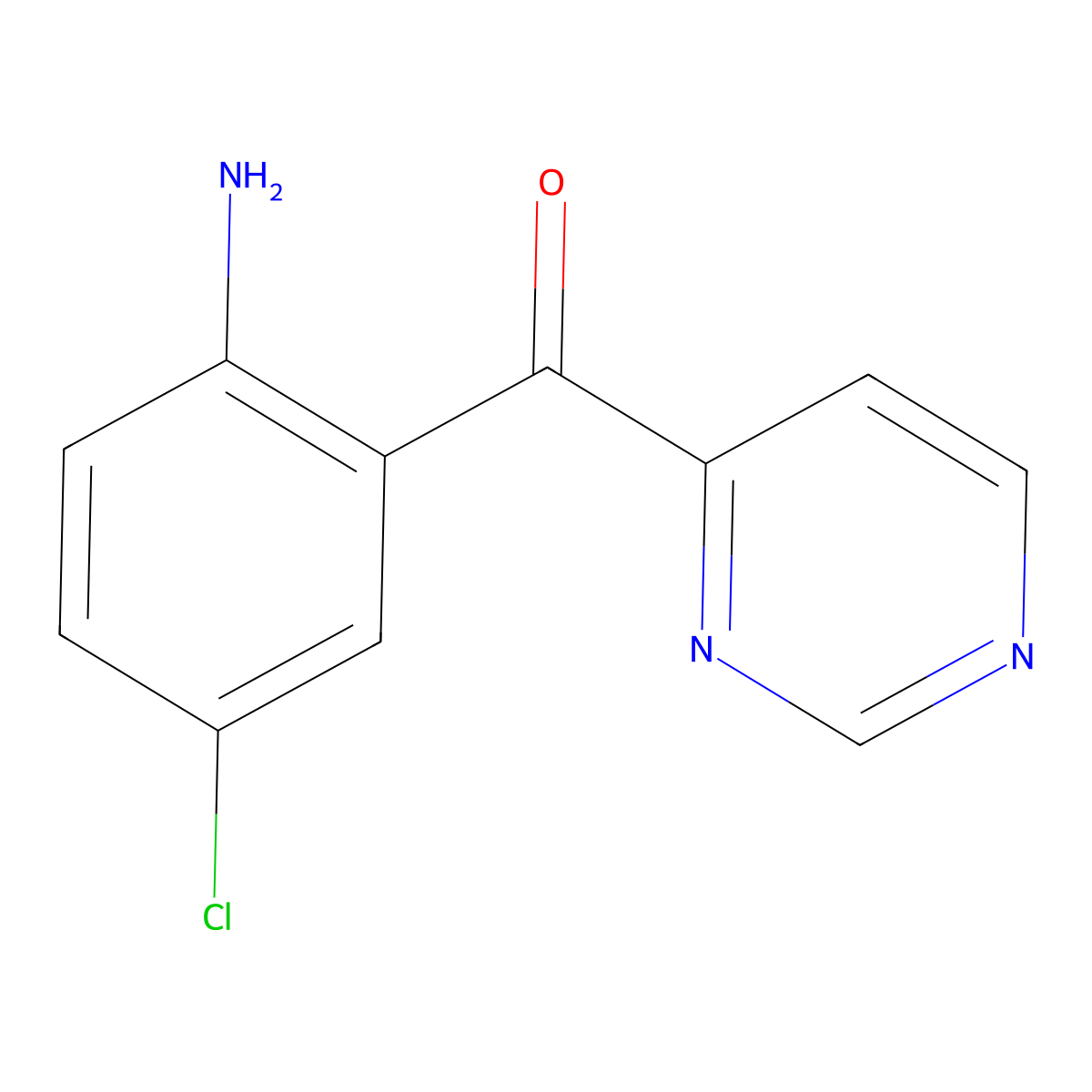 (2-Amino-5-chloro-phenyl)-pyrimidin-4-yl-methanone molecular structure, CAS 63860-33-3