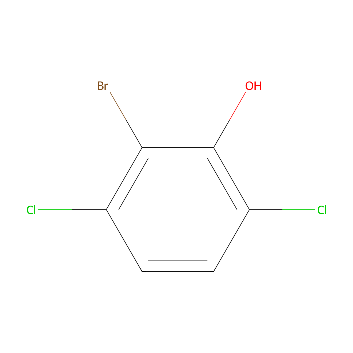 2-Bromo-3,6-dichlorophenol molecular structure, CAS 63862-91-9